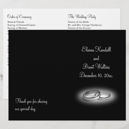 Programma Eternity Wedding (Voorkant / Achterkant)