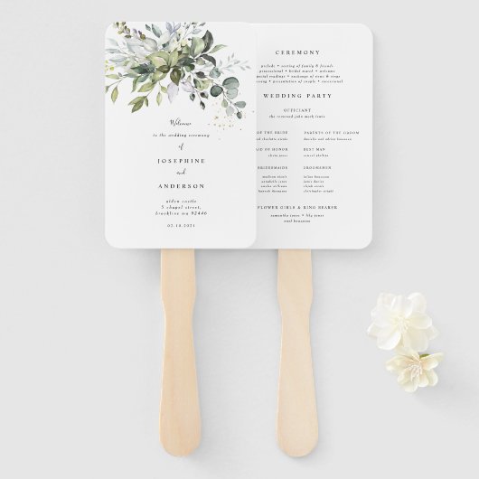 Programma Eucalyptus Weddenschap Handwaaier (Voorkant en achterkant)