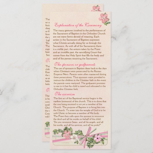 programma Floral Baptismal 2/5 (Voorkant / Achterkant)