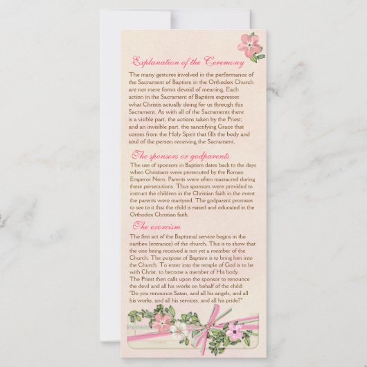 programma Floral Baptismal 2/5 (Voorkant)