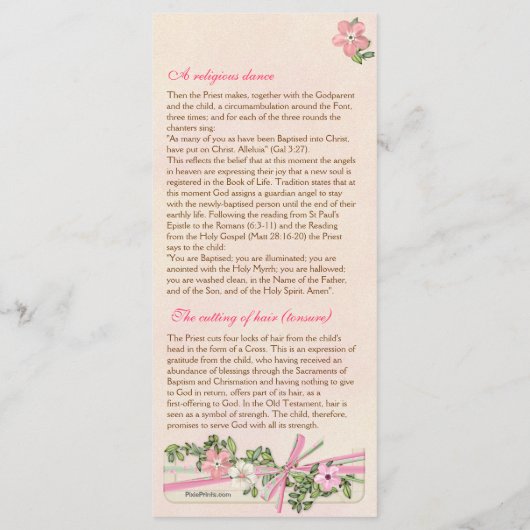 Programma Floral Baptismal 4/5 Programmakaart (Achterkant)