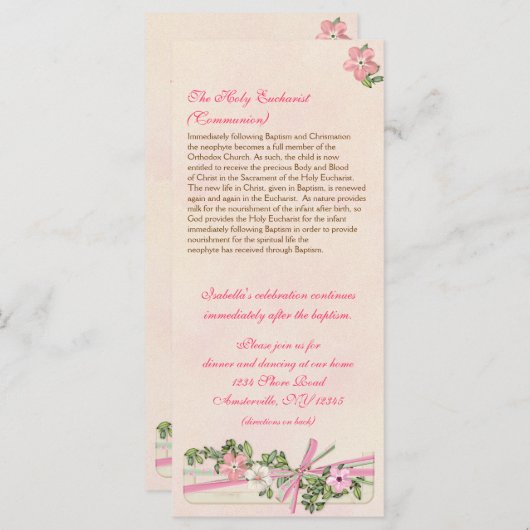 programma Floral Baptismal 5/5 Programmakaart (Voorkant / Achterkant)