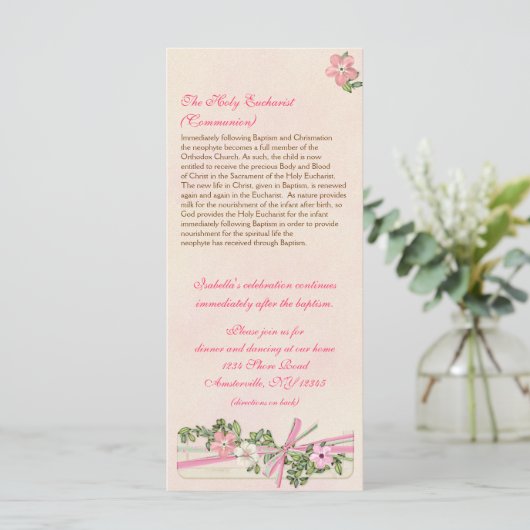 programma Floral Baptismal 5/5 Programmakaart (Staand voorkant)