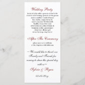 programma floral red Wedding Programmakaart (Achterkant)