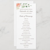 Programma Floral van de Waterverf van de lente Blu Programmakaart (Voorkant / Achterkant)