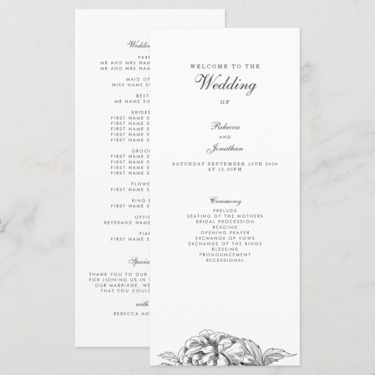  programma Floral Wedding (Voorkant / Achterkant)