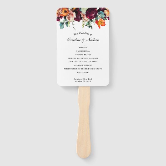 programma Floral Wedding Herfst, vers Handwaaier (Voorkant)