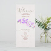 Programma Floral Wedding Waterverf Terracotta Programmakaart (Staand voorkant)