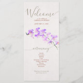 Programma Floral Wedding Waterverf Terracotta Programmakaart (Voorkant)