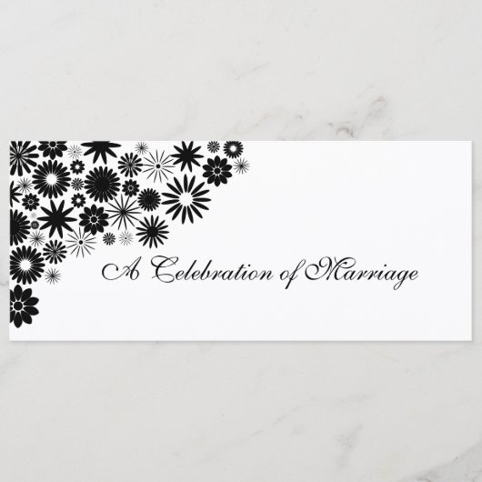  programma Florals Black Wedding Programmakaart (Voorkant)