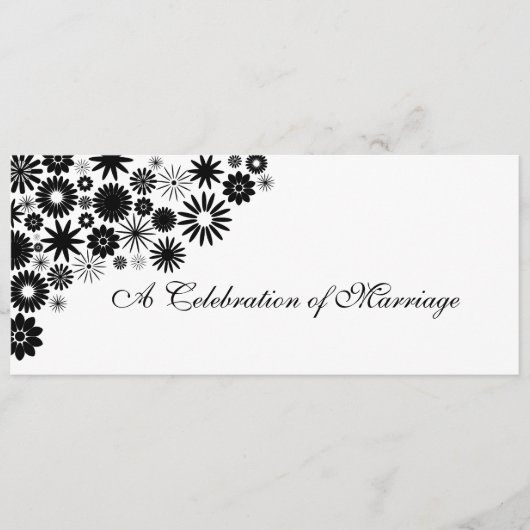 programma Florals Black Wedding Programmakaart (Voorkant)