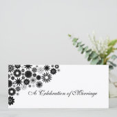  programma Florals Black Wedding Programmakaart (Staand voorkant)