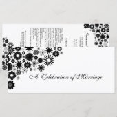  programma Florals Black Wedding Programmakaart (Voorkant / Achterkant)