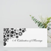 programma Florals Black Wedding Programmakaart (Staand voorkant)