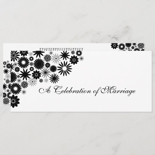  programma Florals Black Wedding Programmakaart (Voorkant / Achterkant)