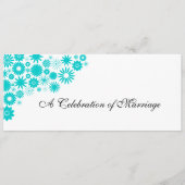  programma Florals Turquoise Wedding Programmakaart (Voorkant)