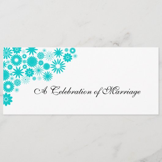  programma Florals Turquoise Wedding Programmakaart (Voorkant)