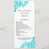  programma Florals Turquoise Wedding Programmakaart (Achterkant)