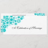  programma Florals Turquoise Wedding Programmakaart (Voorkant / Achterkant)