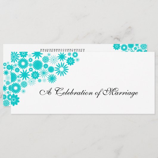  programma Florals Turquoise Wedding Programmakaart (Voorkant / Achterkant)