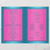 Programma Fuchsia en Turquoise Floral Quinceanera (Achterkant)
