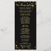 programma | Gouden Confetti en zwart Programmakaart (Achterkant)