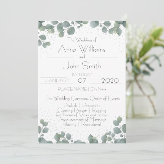 Programma Green Eucalyptus Simple Boho Floral (Staand voorkant)