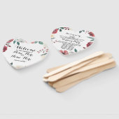 Programma Hand Fan Bruiloft Rood Bloemen Blad Handwaaier (Niet-gemonteerd)