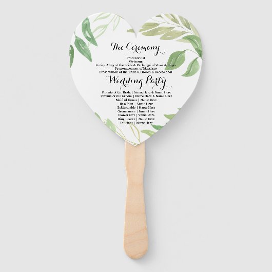 Programma Hand Fan Groen gebladerte verlaat bruilo Handwaaier (Achterkant)