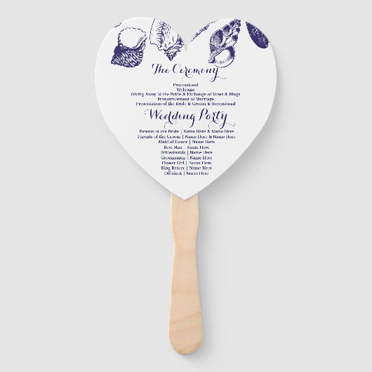 Programma Hand Fan Shells Strand Bruiloft Zee Handwaaier (Achterkant)