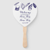 Programma Hand Fan Shells Strand Bruiloft Zee Handwaaier (Voorkant)