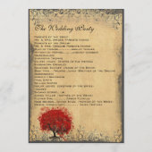 Programma Heart Leaf Tree Burnt Parchment Wedding  Programmakaart (Achterkant)