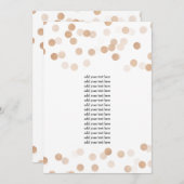 Programma Invoegen Nep Koper Folie Glitter Lichtje Programmakaart (Voorkant / Achterkant)