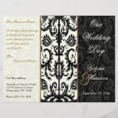 Programma Ivory, Gold en Black Damask Wedding (Voorkant)