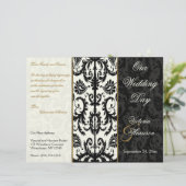 Programma Ivory, Gold en Black Damask Wedding (Staand voorkant)