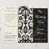 Programma Ivory, Gold en Black Damask Wedding (Voorkant / Achterkant)