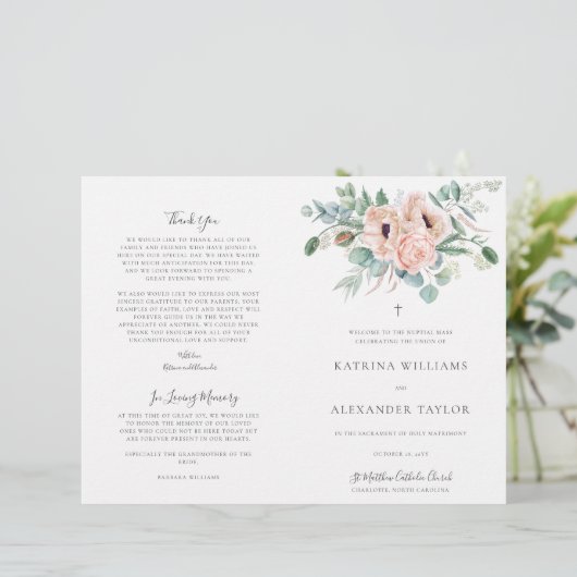 Programma Katrina Katholieke Huwelijksmis Ceremoni (Staand voorkant)