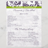 Programma Lapis Paars en Apple Green Damask Weddin (Voorkant)