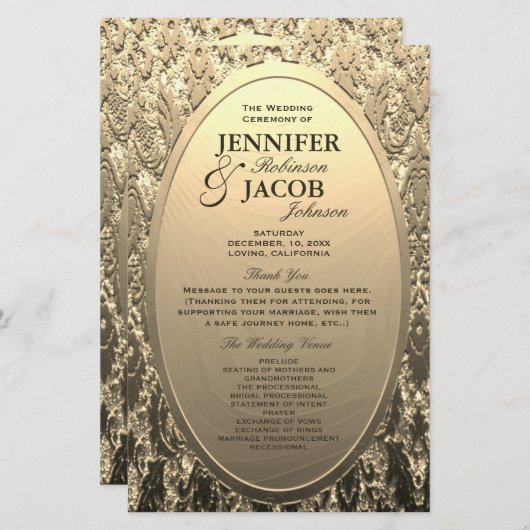 Programma | Metallic Etched Gold look (Voorkant / Achterkant)