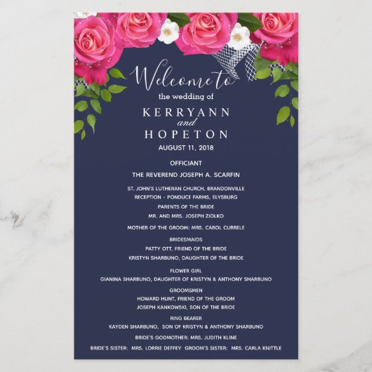 Programma Midnight Blue en Pink Rose (Voorkant)