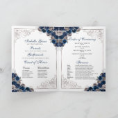 Programma Navy Blue Silver Butterfly Quinceanera (Binnen)