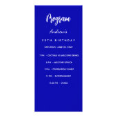 Programma party diner menu koninklijk blauw (Voorkant)