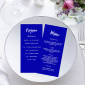 Programma party diner menu koninklijk blauw