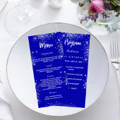 Programma party diner menu koninklijk blauw zilver