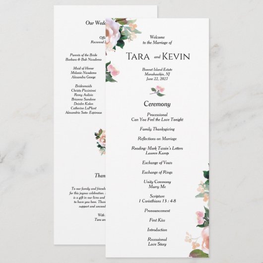 programma programmakaart (Voorkant / Achterkant)