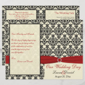 Programma Rood, ivoor en Black Damask Wedding (Voorkant / Achterkant)