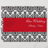 Programma Rood, Zwart en Witte Damask Wedding (Voorkant / Achterkant)