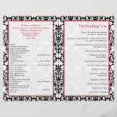 Programma Rood, Zwart en Witte Damask Wedding (Achterkant)