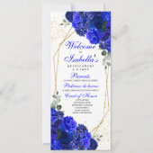 Programma Royal Blue en Gold Floral Quinceanera (Voorkant)