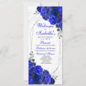 Programma Royal Blue en Silver Floral Quinceanera (Voorkant)